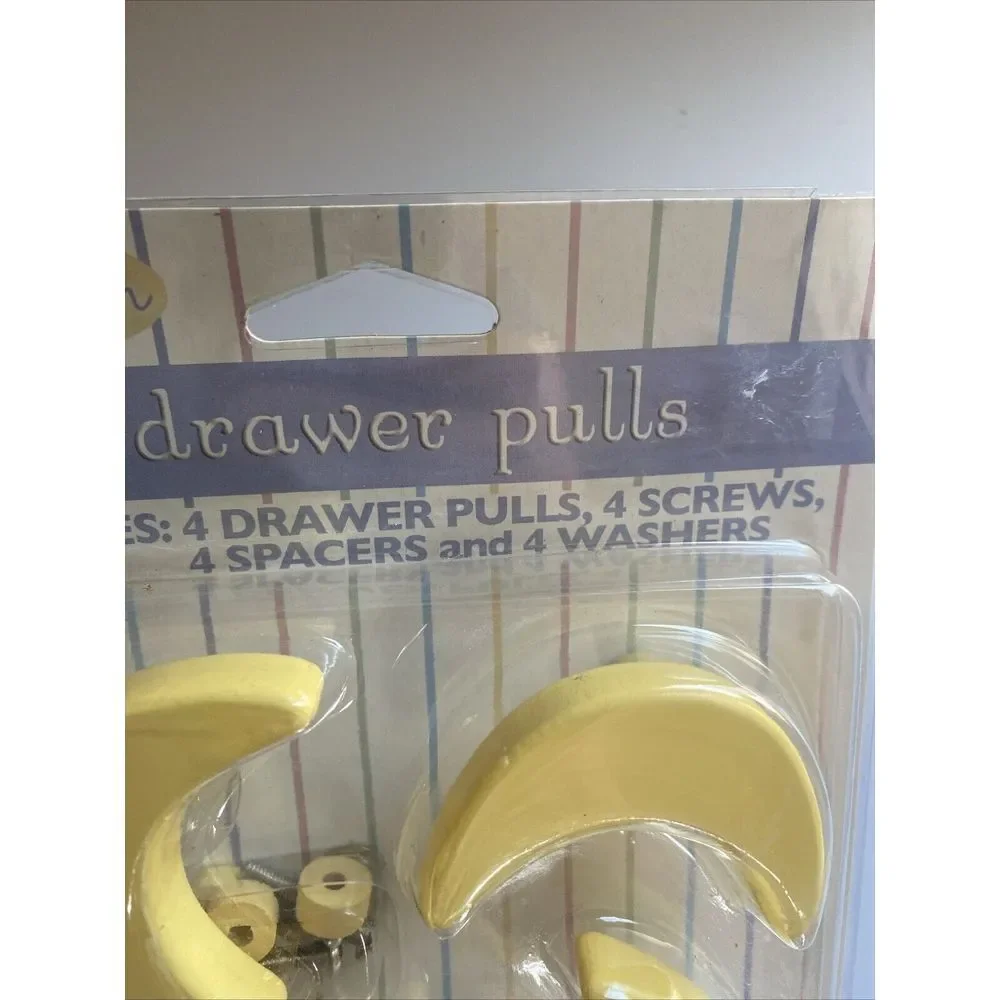 4 Drawer Knobs -Drawer Pulls-‎ YELLOW MOONS - Perfect in Your Baby's Room